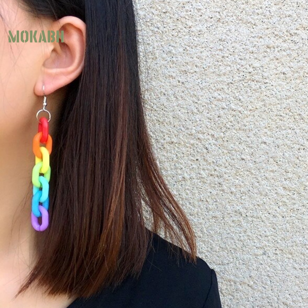 Bông Tai Móc Dáng Dài Bằng Acrylic Màu Sắc Ngọt Ngào Thời Trang Cho Nữ