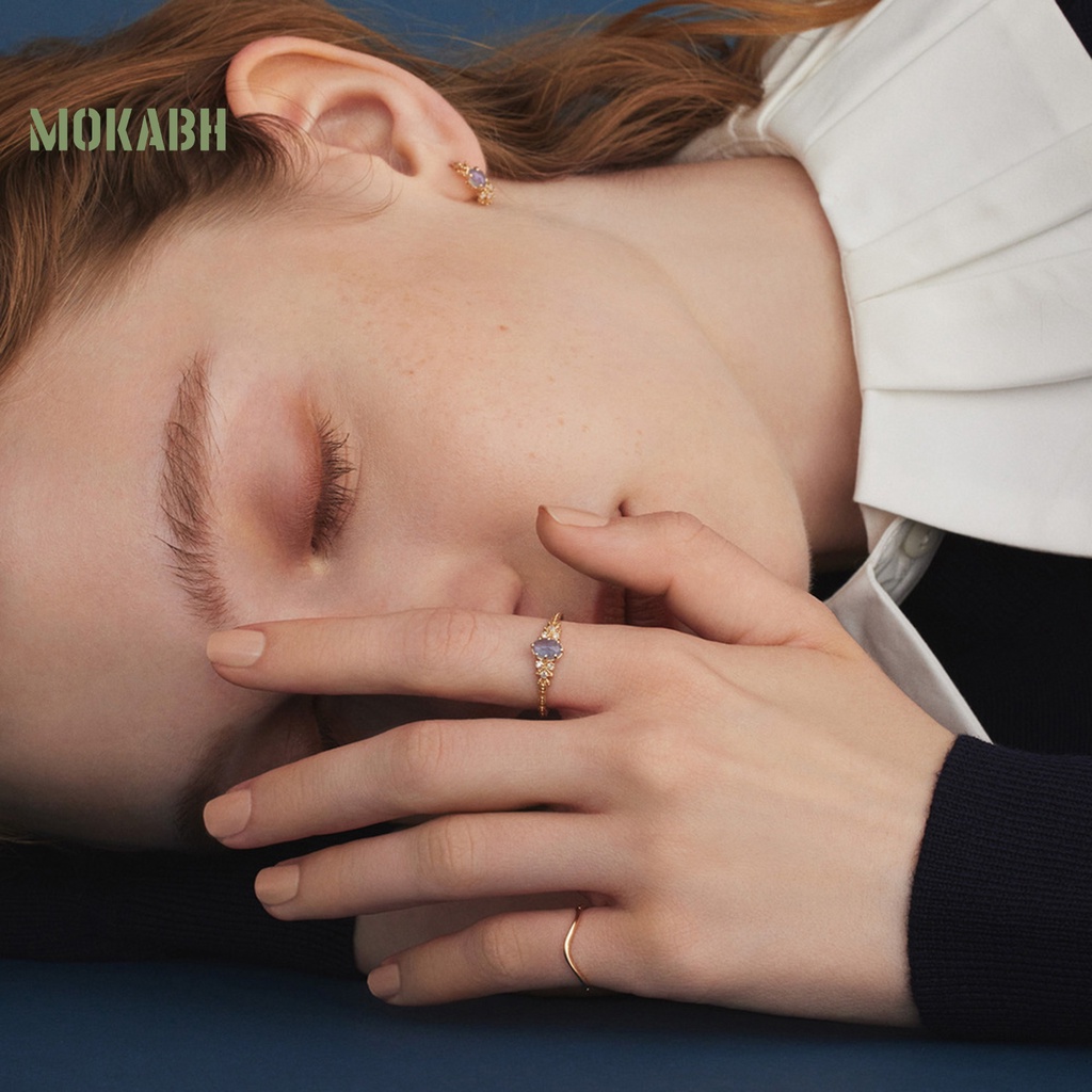 [Mới] Nhẫn Đính Hôn Mạ Điện Hình Lá Ô Liu Lấp Lánh Quyến Rũ Không Phai Màu Trang Sức Kỷ Niệm Cho Nữ