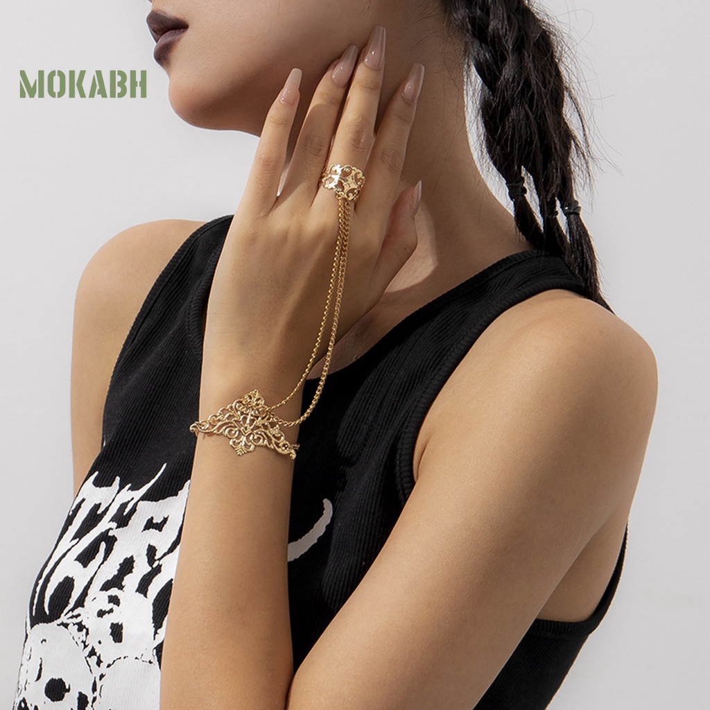 [Mới] Vòng Đeo Tay Dạng Hở Có Thể Điều Chỉnh Trang Trí Hình Đầu Lâu Cá Tính Đơn Giản Thời Trang Không Phai Màu Dành Cho Bạn Nữ