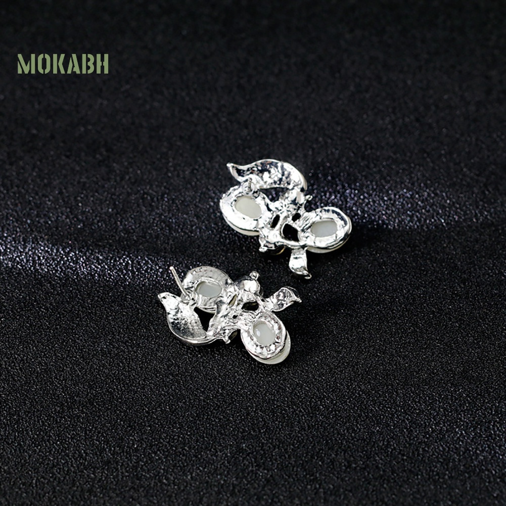 Bộ Vòng cổ + Bông Tai Đính Đá &amp; Ngọc Trai Giả Thời Trang Cho Nữ