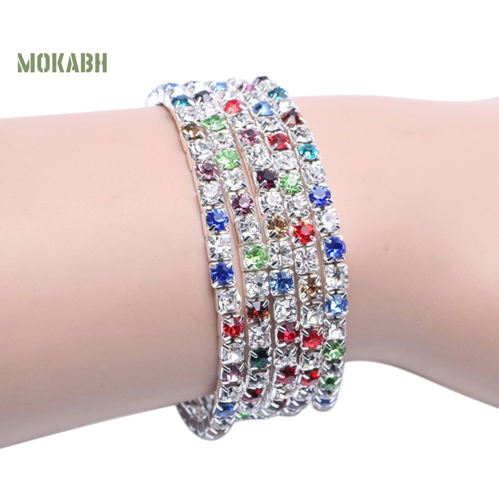 Vòng Tay Một Hàng Dát Đá Co Giãn Sang Trọng Cho Nữ