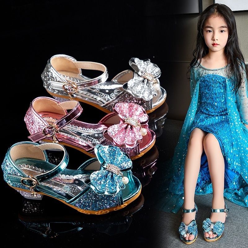 Dép Cao Gót Bé Gái Công Chúa lóng lánh cực xinh Hàng Quảng Châu Cao Cấp [giaydeptreemkieusashop1]