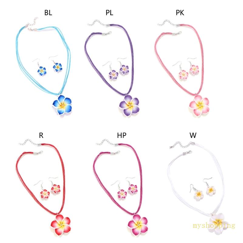 Vòng Cổ Choker Bằng Đất Sét Frangipani Thời Trang Hàn Quốc Có Thể Điều Chỉnh Cho Nữ
