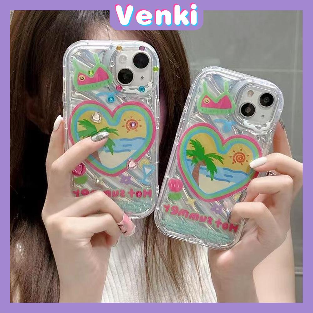 VENKI - Dành Cho iPhone 11 Ốp Lưng iPhone Ốp Lưng Điện Thoại Trong Suốt Phản Quang Laser TPU Mềm Túi Khí Chống Sốc Vỏ Dễ Thương Summer Coco Tương Thích Với iPhone 14 13 Pro max 12 Pro 7Plus 8Plus
