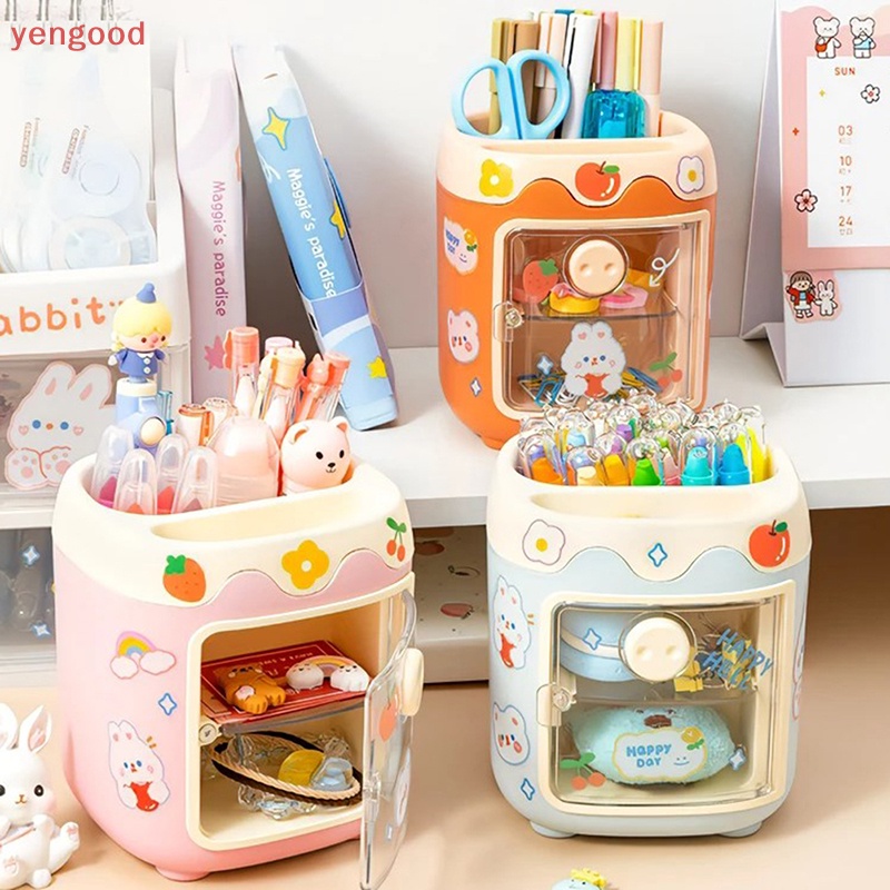 Hộp Đựng Bút / Cọ Trang Điểm Cỡ Lớn Hình Chú Heo Đáng Yêu Tiện Dụng Cho Văn Phòng / Trường Học