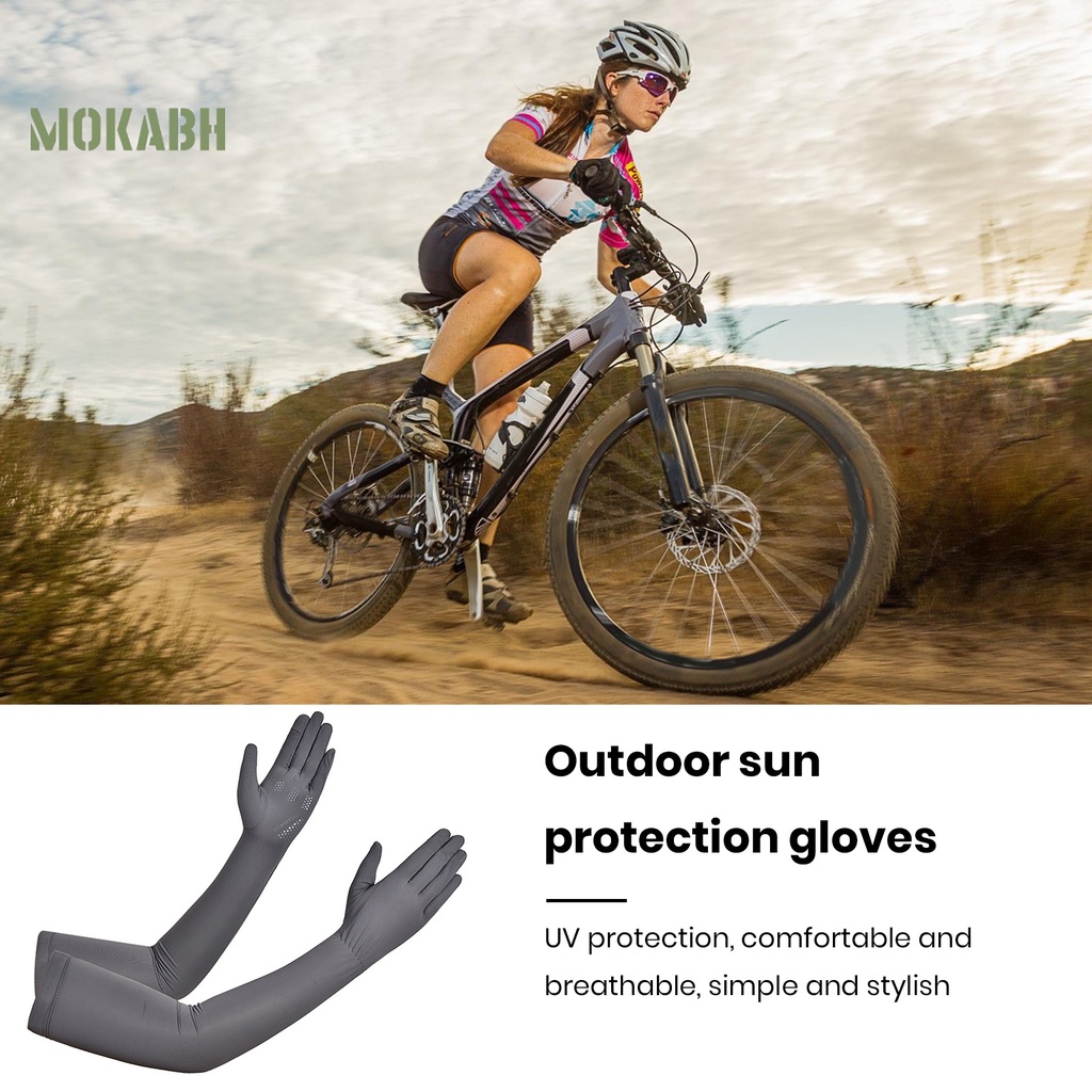 1 Cặp Găng Tay Silicone Dài Chống Trượt Chống Tia UV Độ Co Giãn Cao Cho Nữ