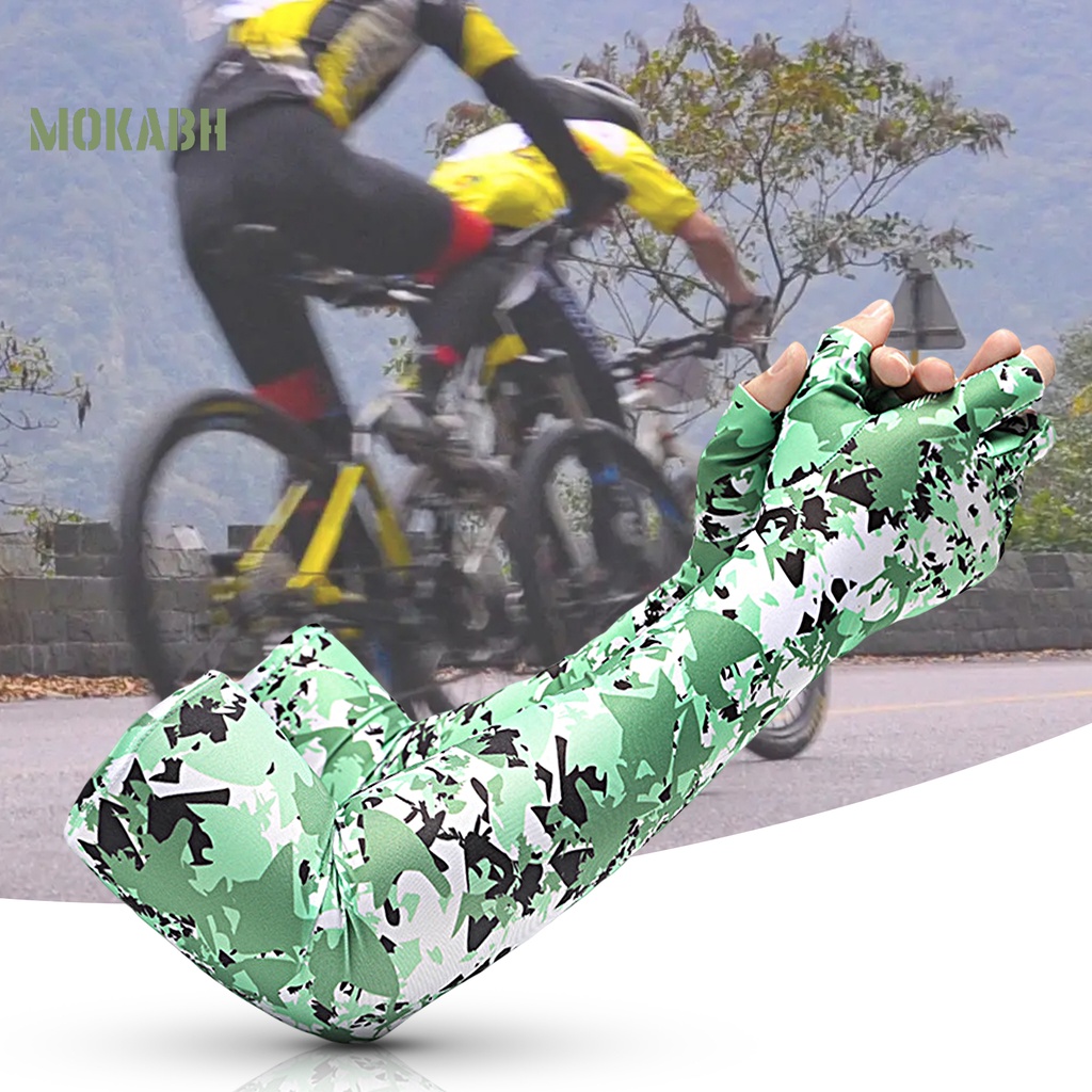 1 Cặp Ống Tay Áo Dài Bằng Lụa Lạnh Chống Trượt Họa Tiết Rằn Ri