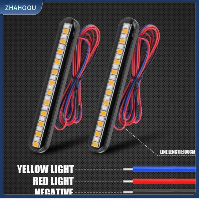 ☃Nhà Cửa☃ Set 2 Dải Đèn 24led 24 Bóng Gắn Biển Số Xe Mô Tô Báo Tín Hiệu Xi Nhan