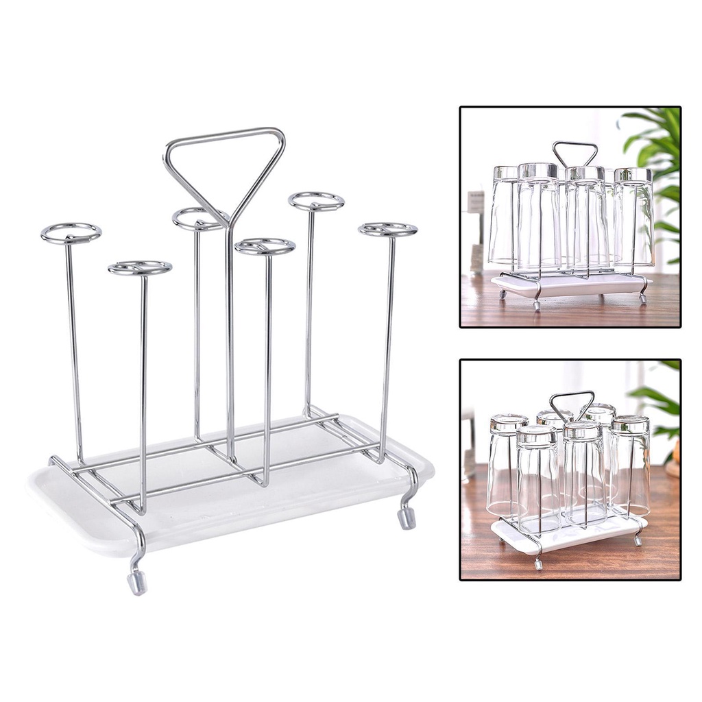 Giá Đỡ Cốc Bằng Sắt 6 Móc Sang Trọng Tiện Dụng Cho Nhà Bếp