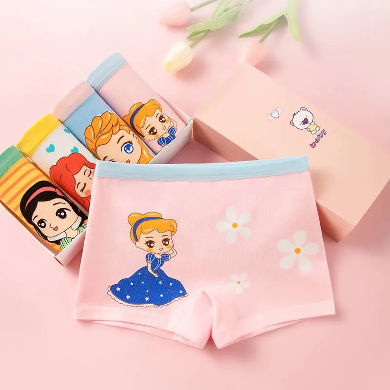 Quần Lót Cotton Họa Tiết Công Chúa Elsa / Nàng Tiên Cá Xinh Xắn Cho Bé Gái