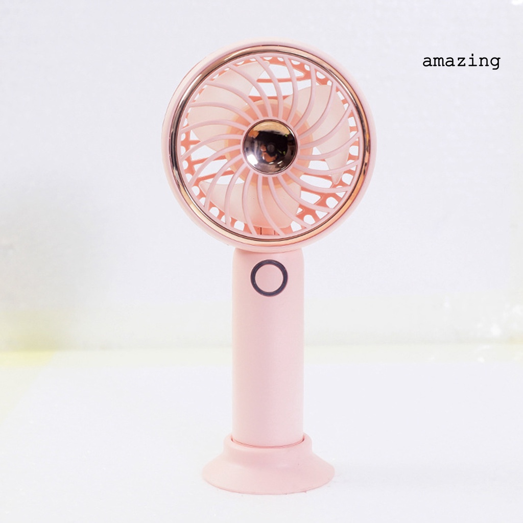 Quạt Mini Cầm Tay 3 Tốc Độ Tùy Chỉnh Kèm Đèn LED Nhiều Màu Tùy Chỉnh Không Ồn Tiện Dụng Mang Theo Du Lịch / Dã Ngoại