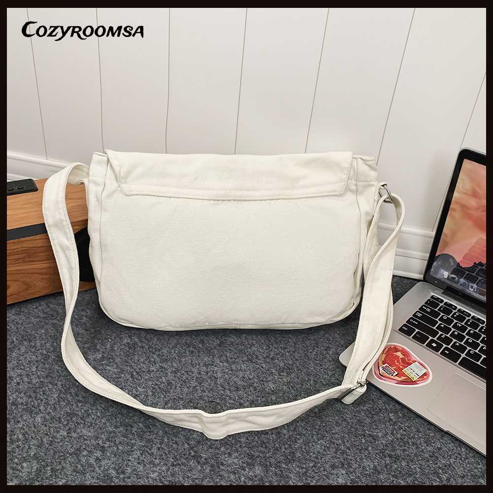 Túi Đeo Chéo Vải Bố Phong Cách Retro Cho Nam Nữ