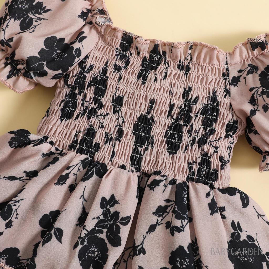 Áo Liền Quần Tay Ngắn Hở Vai In Hoa Dành Cho Bé Gái 0 Đến 24 Tháng Tuổi