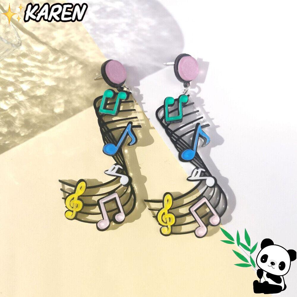 Khuyên Tai Acrylic Hình Nốt Nhạc Nhiều Màu Sắc