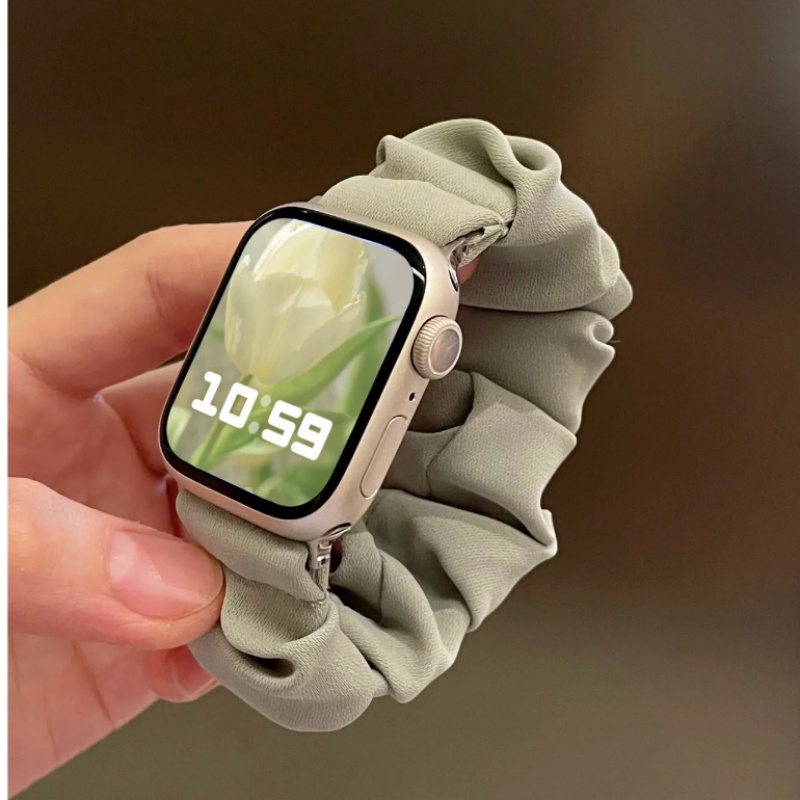 Dây Đeo Đồng Hồ Bằng Vải Co Giãn Cho Apple Watch 45mm 49mm 44mm 41mm 40mm 38mm 42mm 8 3 se 6 7