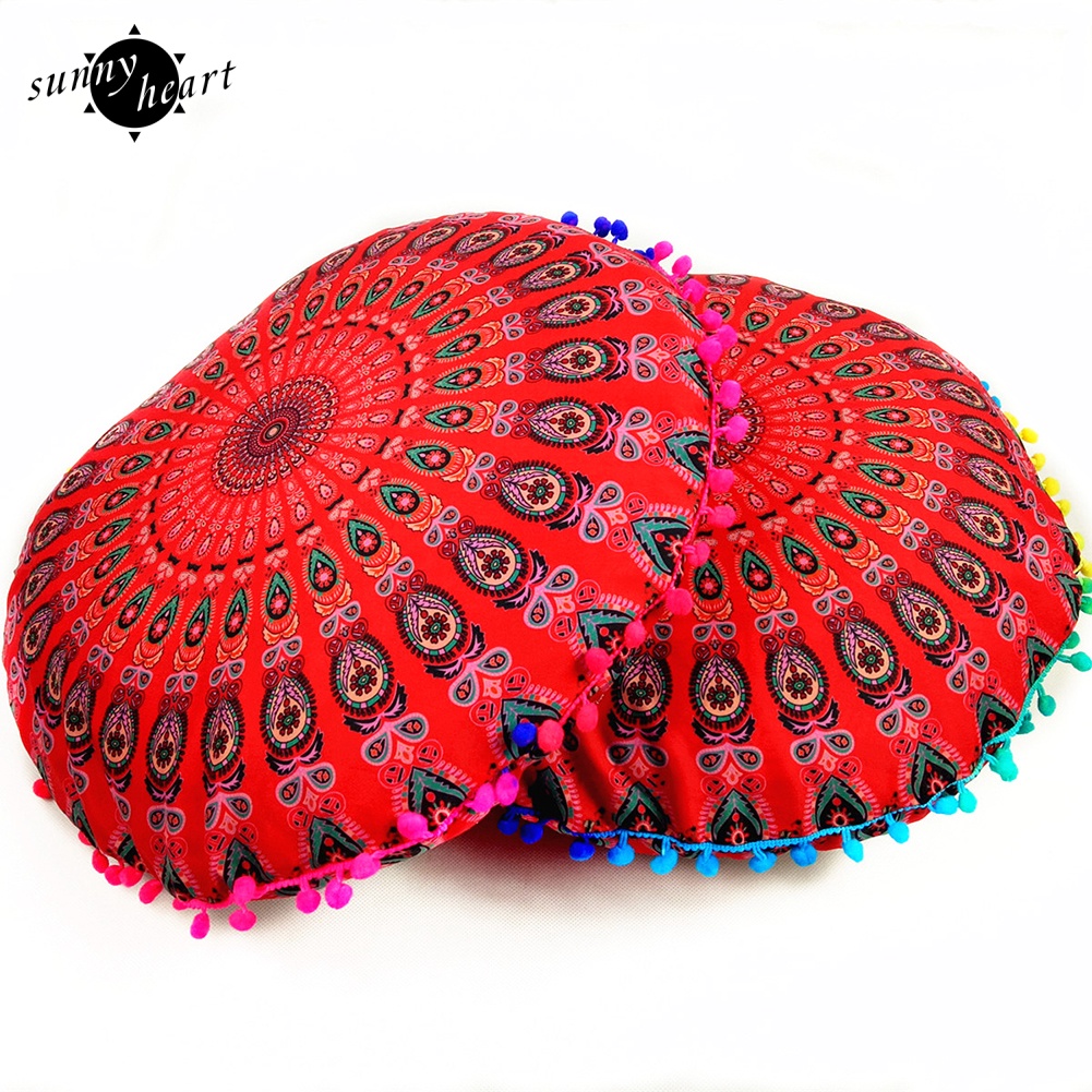 Vỏ Gối Tròn 17inch Trang Trí Bóng Lông Nhiều Màu Sắc Phong Cách Boho