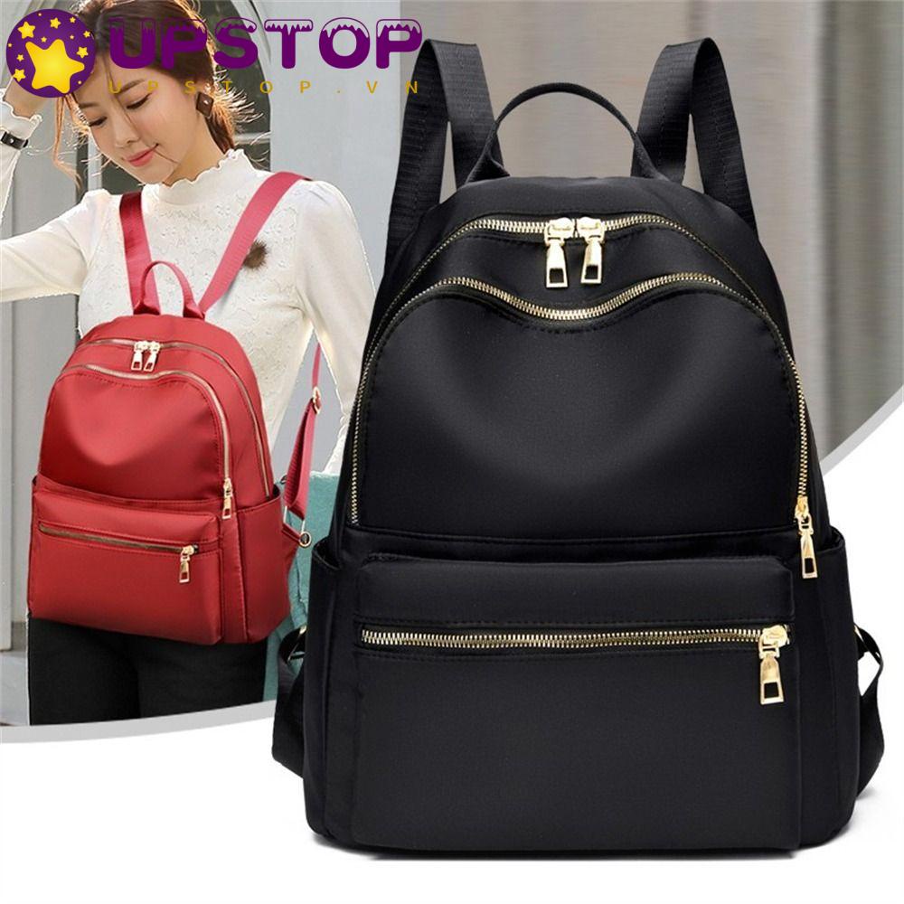 Ba Lô Đi Học Vải Nylon Sức Chứa Lớn Có Khóa Kéo Tiện Lợi