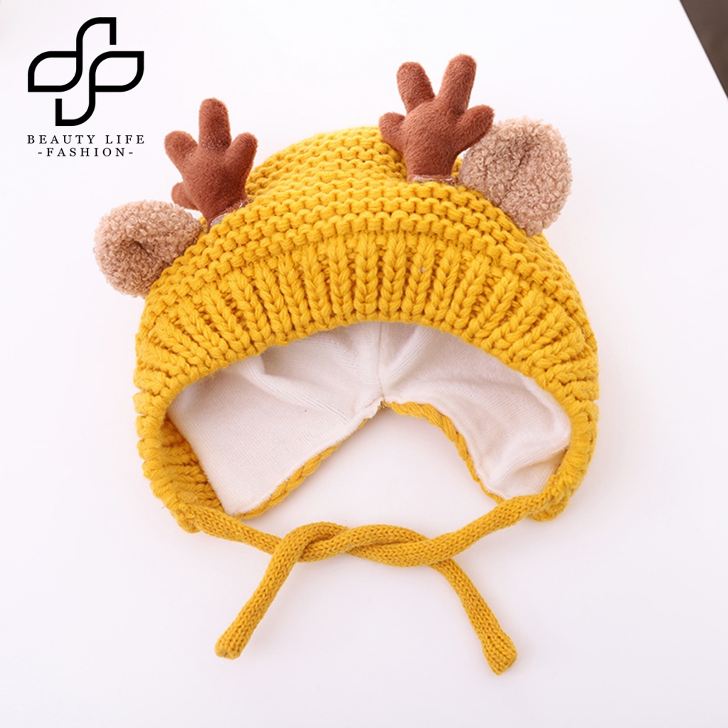 Mũ Len Che Tai Giữ Ấm Siêu Dễ Thương Cho Bé