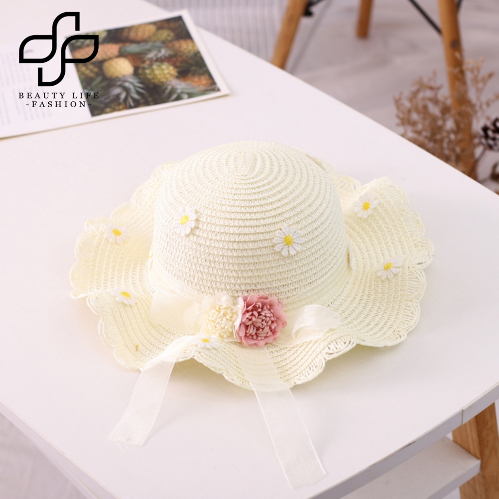 Set Túi Cói Vành Rộng Đính Nơ Thời Trang Cho Nữ