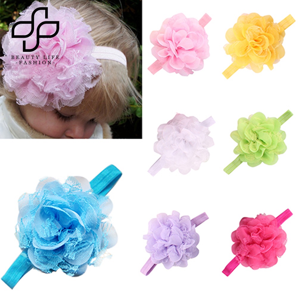 Băng Đô Hoa Co Giãn Dễ Thương Cho Bé Gái