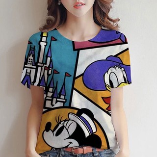 Áo thun nữ ngắn tay in hình chuột mickey