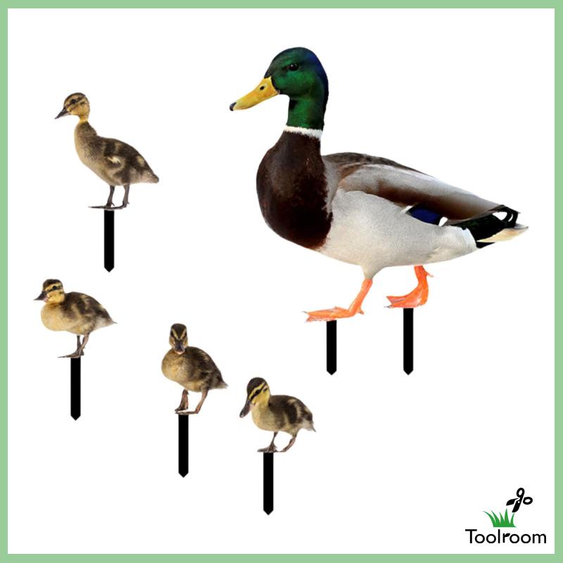 Set 5 Tượng Vịt Phẳng Điêu Khắc Trang Trí Lễ Phục Sinh