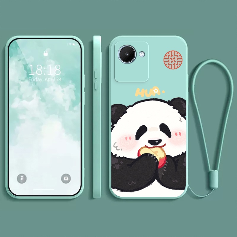 Ốp lưng  REALME C30 REALME C30S REALME NARZO 50i PRIME Ốp điện thoại dẻo Gấu trúc mắn