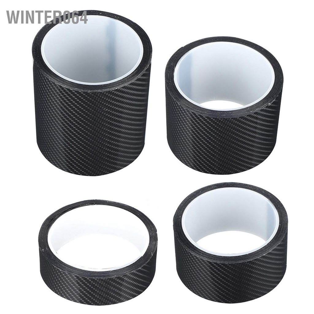 Winter064 Miếng dán bảo vệ bằng sợi carbon màu đen cạnh cửa ô tô chống trầy xước