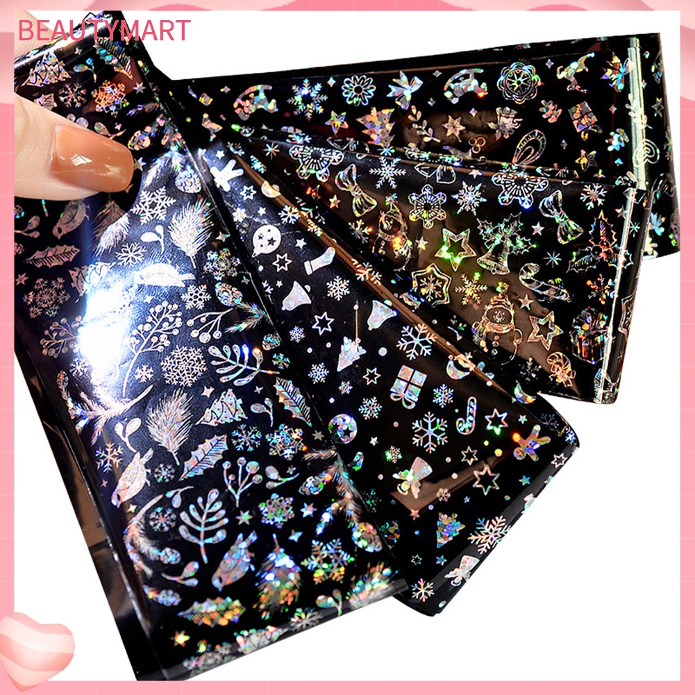 Sticker Dán Móng Nghệ Thuật Họa Tiết Bông Tuyết Giáng Sinh