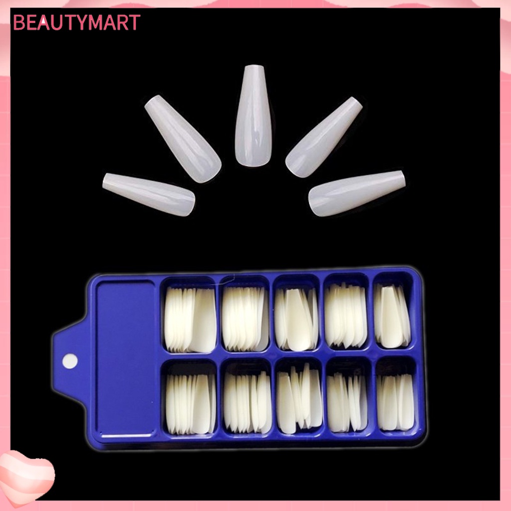 Bộ 100 Móng Tay Giả Trong Mờ Không Cần Keo Dán Thời Trang