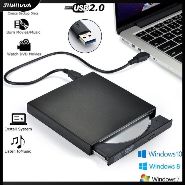 Đầu Đọc Đĩa Dvd Cd Rw Kết Nối Usb Cho Windows 98 / 8 / 10 Laptop Pc