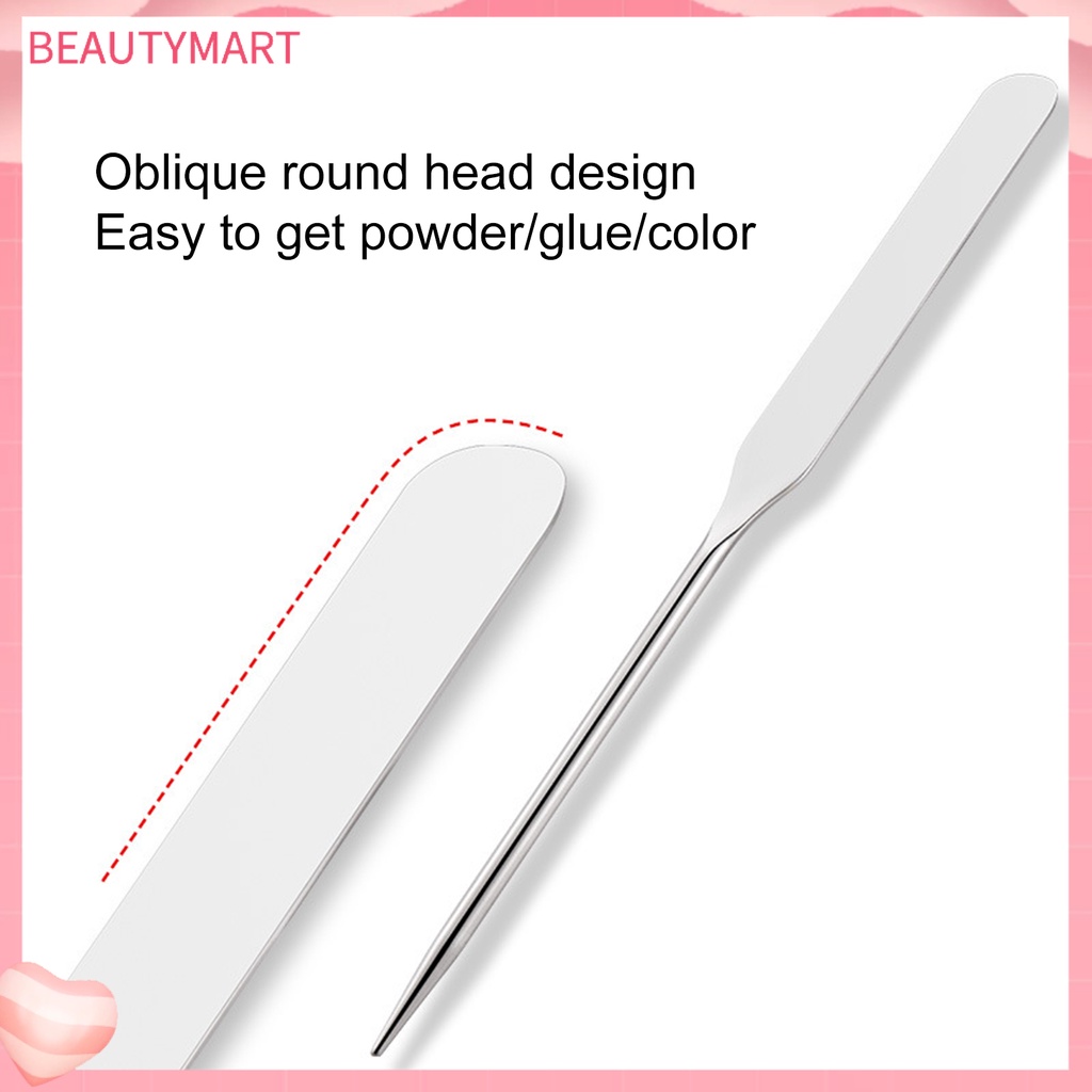 Bộ 3 Cây Trộn Màu Trang Điểm Móng Tay Bằng Thép Không Gỉ Với Tấm Da Giả Hai Đầu Xiên Tròn