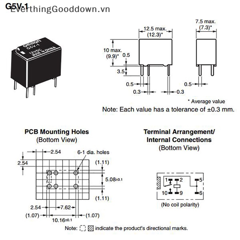 Rơ Le Tín Hiệu G5V-1-T90 G5V-1-5VDC G5V-1-12VDC G5V-1-24VDC 6Pin Spdt
