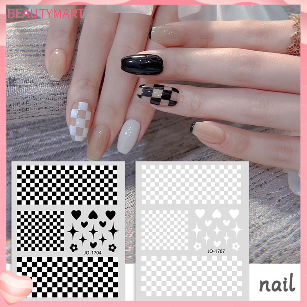 [beautymart] Miếng Dán Trang Trí Móng Tay Tự Dính Họa Tiết Tinh Tế Có Thể Tháo Rời Dễ Sử Dụng