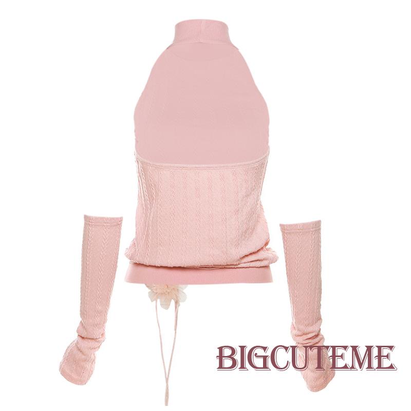 Áo Dệt Kim Sát Nách Màu Hồng Thời Trang Mùa Hè Cho Nữ