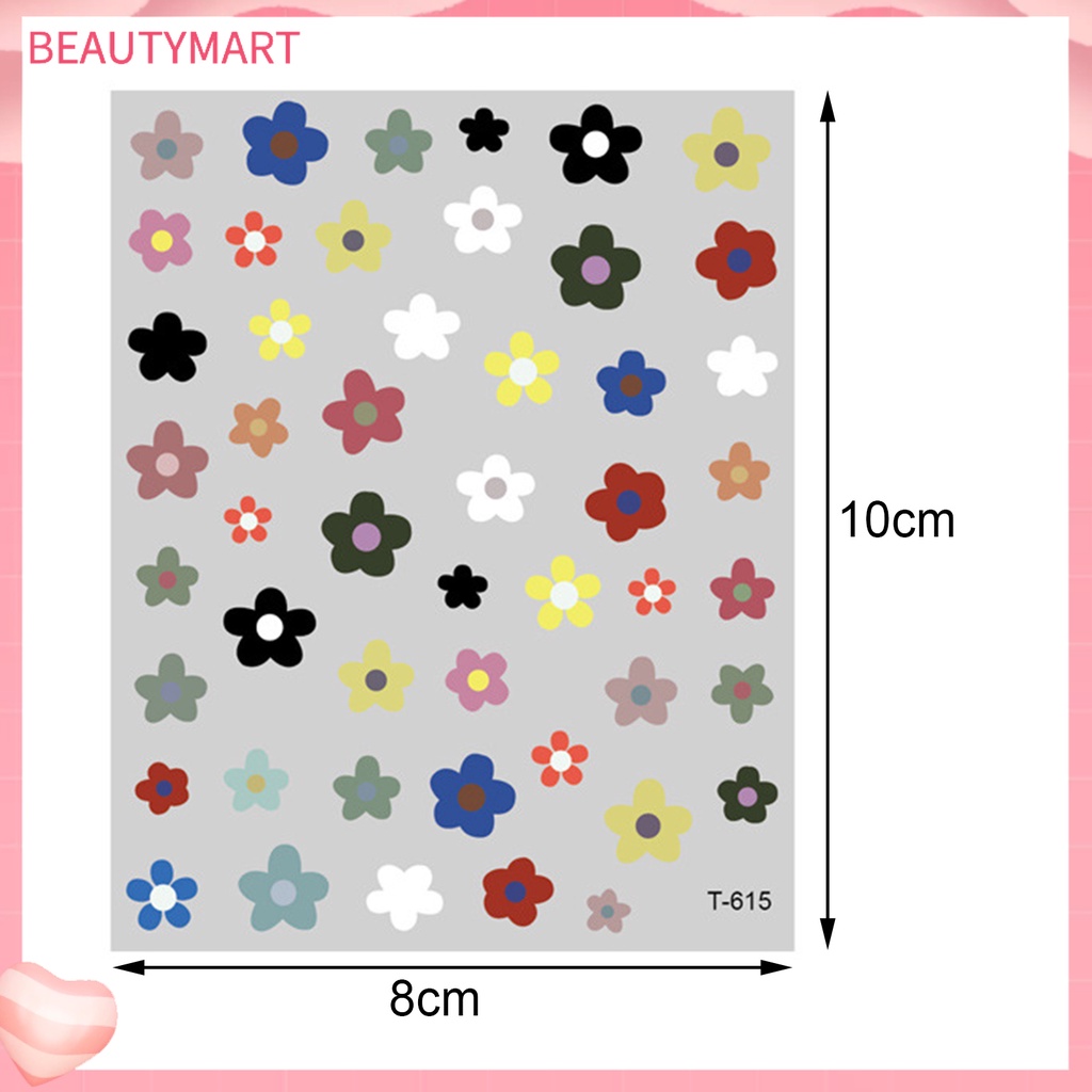 Set 6 Miếng Dán Trang Trí Móng Tay Họa Tiết Hoa Phong Cách Giáng Sinh Dành Cho Người Mới Bắt Đầu