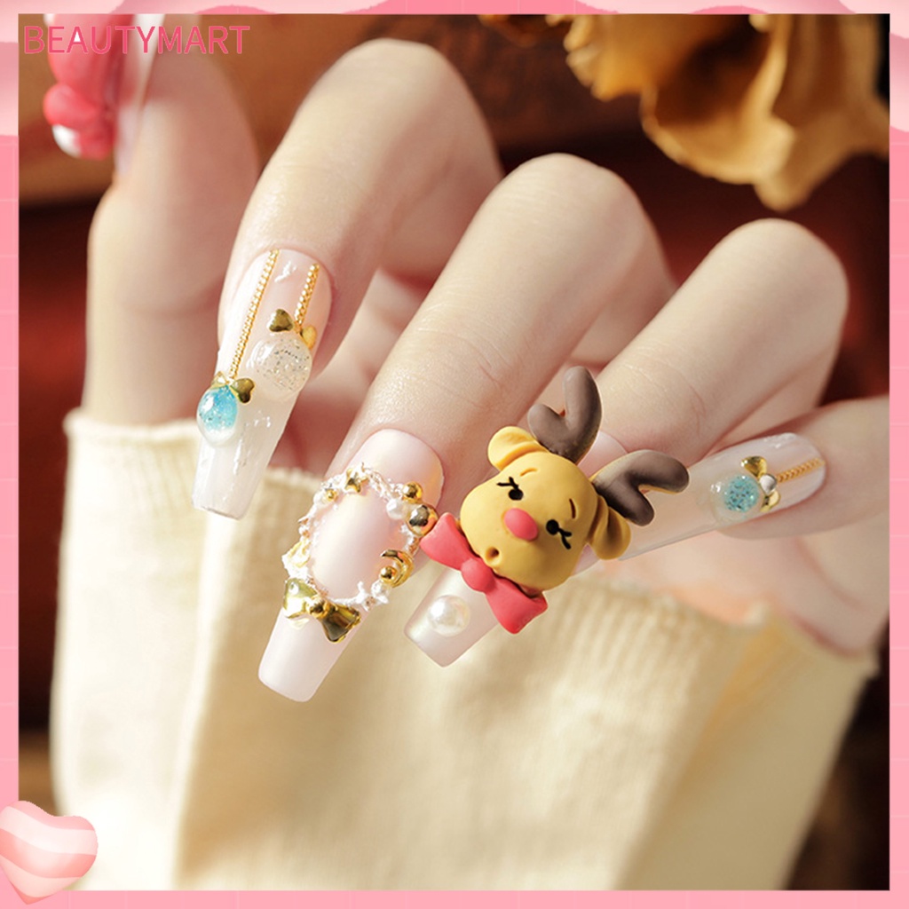 Set 5 Phụ Kiện Trang Trí Móng Tay Tạo Hiệu Ứng 3D Chủ Đề Giáng Sinh Năm Mới Cho Nữ