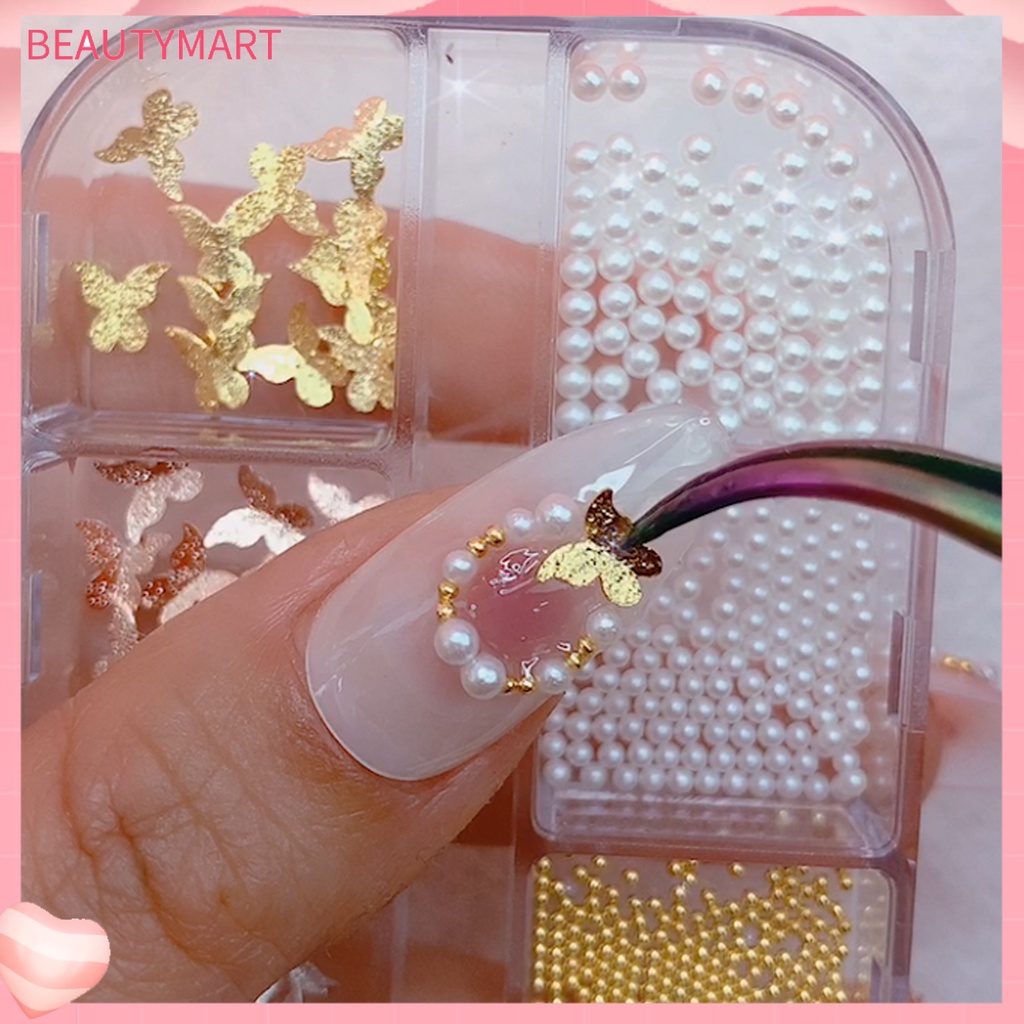 Phụ Kiện Trang Trí Móng Tay Hình Bướm Bằng Kim Loại Lấp Lánh