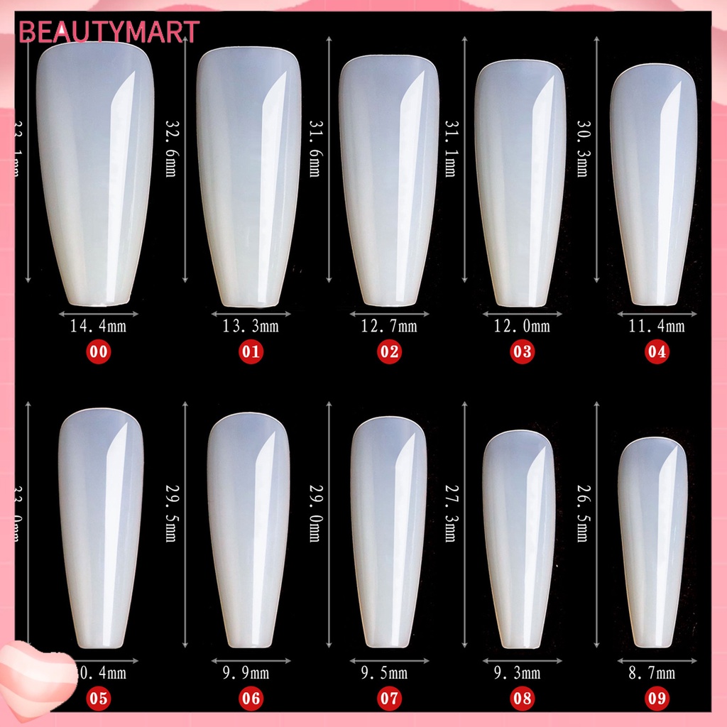 Bộ 500 Móng Tay Giả Trong Suốt Chống Vỡ Lâu Trôi DIY