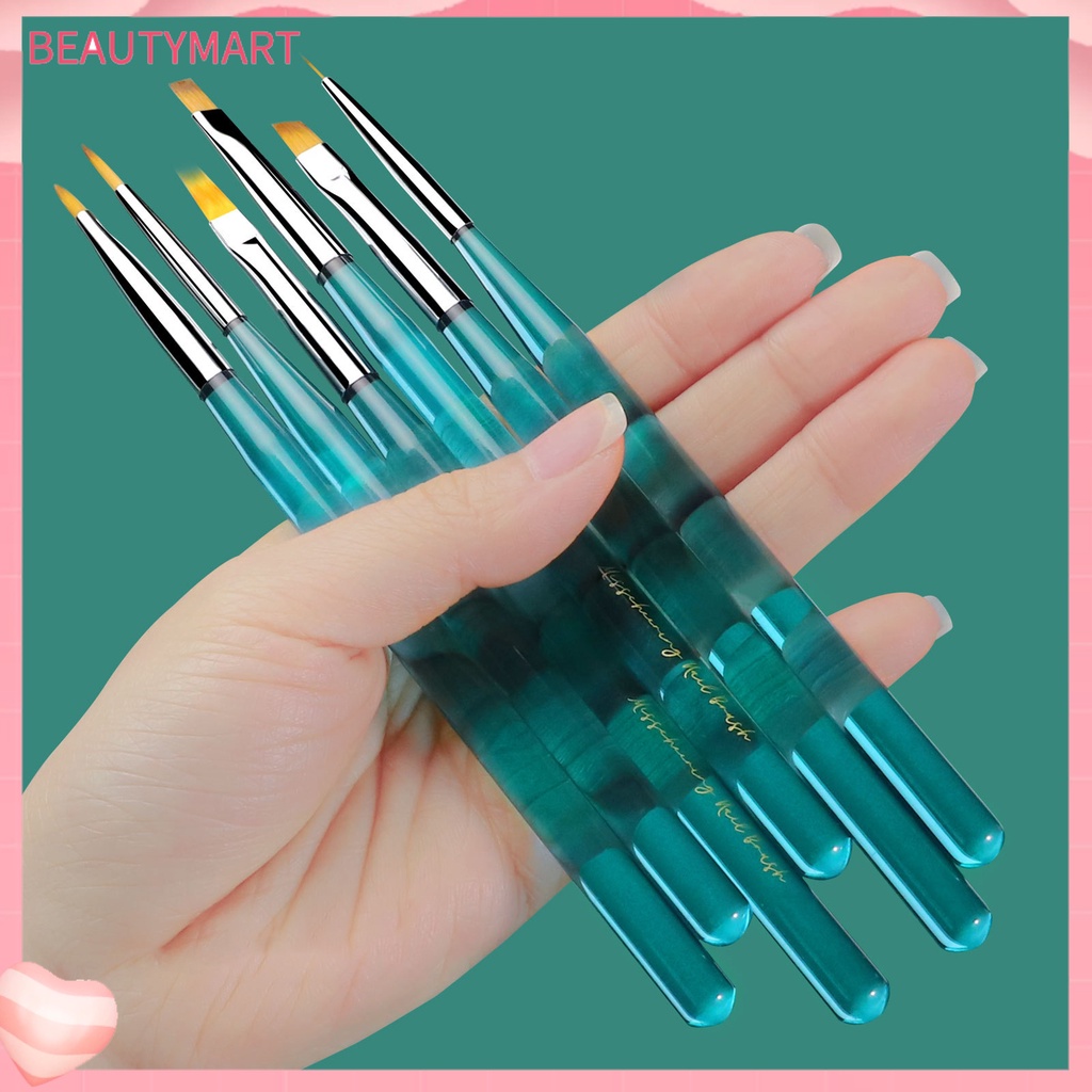 Cọ Trang Trí Móng Tay Sợi Nylon Mềm Chống Trượt Tiện Dụng