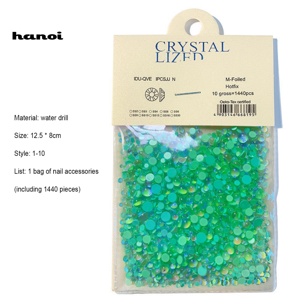 Túi 1440 Hạt Cườm Lấp Lánh Trang Trí Móng Tay Nghệ Thuật
