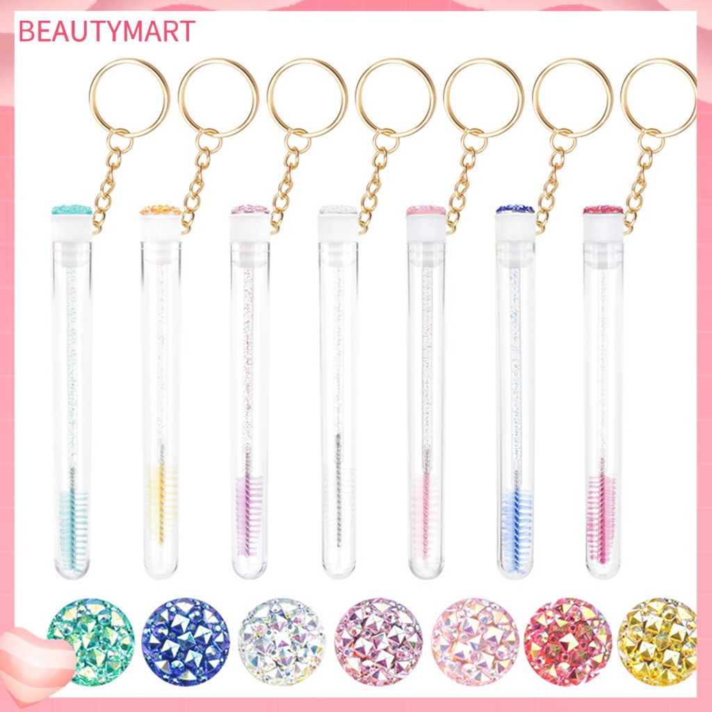 1 Bộ Cọ Chải Lông Mi Bằng Nhựa Đính Đá Pha Lê Nhân Tạo Với Khóa Cài Thời Trang Dành Cho Bạn Nữ