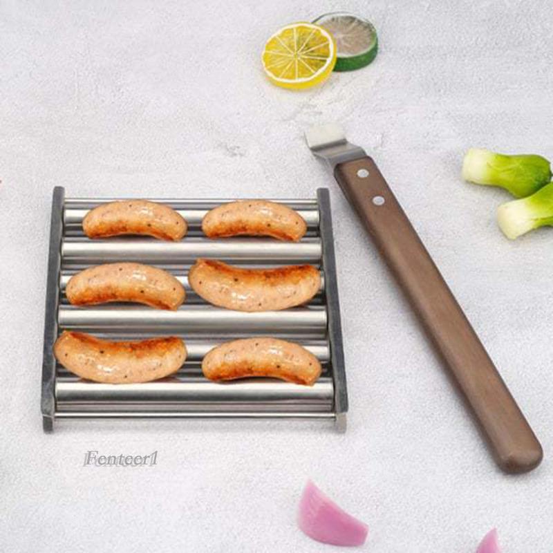 [Fenteer1] Con Lăn Nhiệt Độ Thậm chí Hot Dog Cho Lò Nướng Bbq Picnic