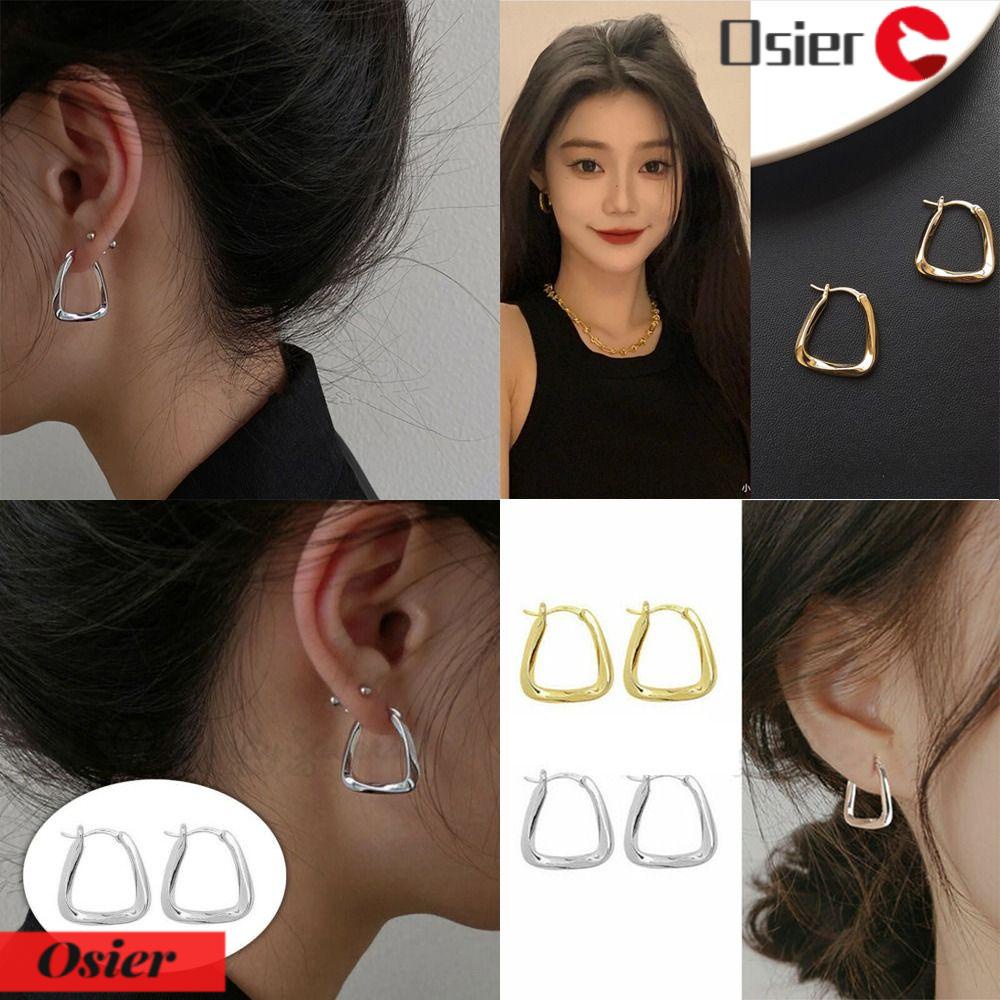 Set 1 / 3 Cặp Vòng Tròn Bằng Kim Loại Thiết Kế Tố|Bông Tai Màu Sắc Xinh Xắn Thời Trang