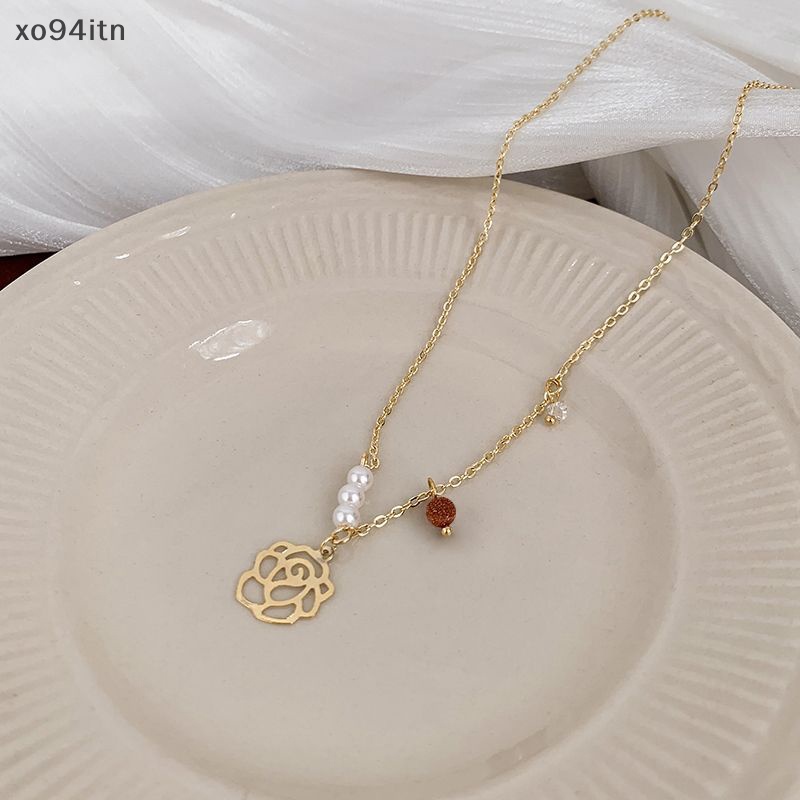 Tn Vòng cổ Rỗng Mặt Hình Hoa Lấp Lánh Tinh Tế Thời Trang Cho Cặp Đôi Làm Quà Tặng Sinh Nhật n