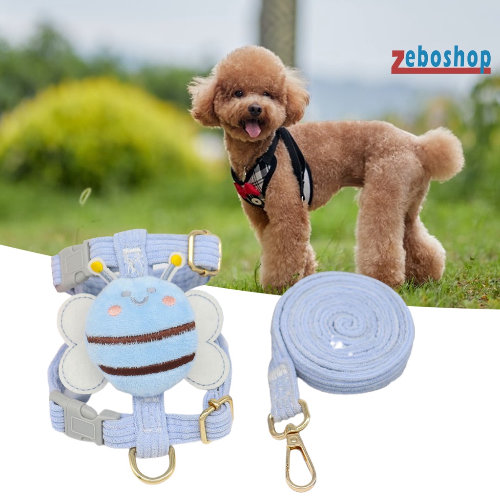 1 Bộ Dây Đai Dắt Thú Cưng Đi Dạo Thoáng Khí Xoay 360 Độ Chống Thoát Lạc Thoải Mái Màu Sắc Sống Động