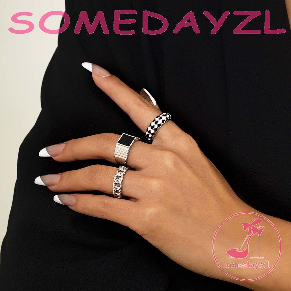 Bộ Nhẫn Họa Tiết Hình Học Phong Cách Gothic Punk Cho Nam Và Nữ