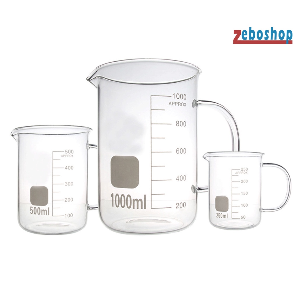 Cân Thủy Tinh Chịu Nhiệt Cao Dung Tích 50 / 100 / 250 / 500 / 1000ml