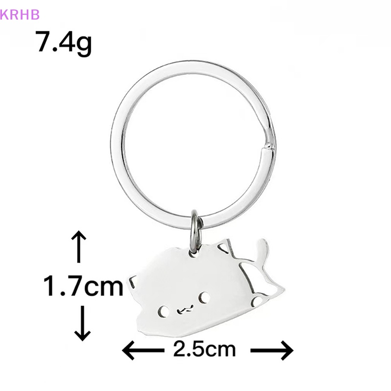 Móc Khóa Hình Mèo Dễ Thương Bằng Thép Không Gỉ Mới