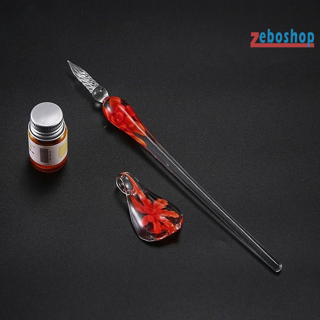 1 Bộ Bút Viết Trong Suốt Họa Tiết Hoa Xinh Xắn